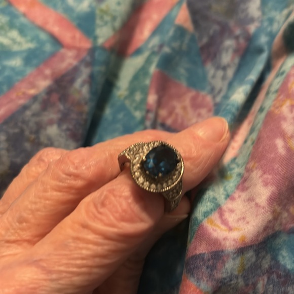 London Blue Topaz Ring, sz6, all real gems in this beautiful ring, - Picture 12 of 13